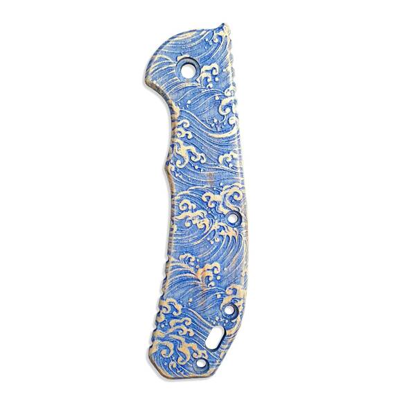 Zero Tolerance ZT 0566 maple handle scales - Japan Wave / hand-painted