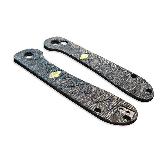 Katana Black Gold Coin - CIVIVI Elementum Button Lock Knife Scales by Svechnikov Knives