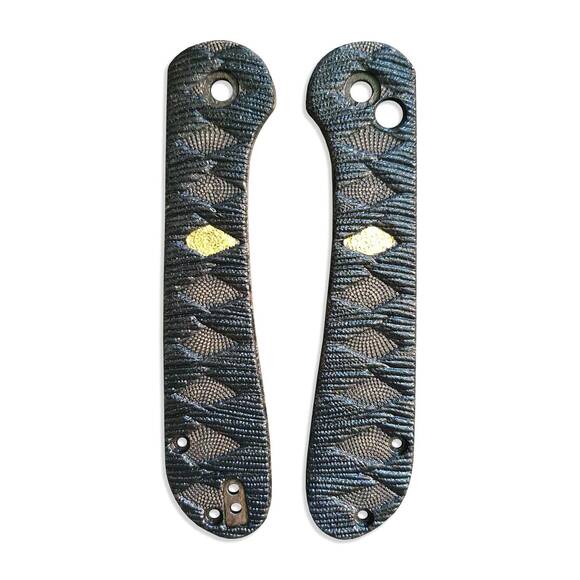 Katana Black Gold Coin - CIVIVI Elementum Button Lock Knife Scales by Svechnikov Knives