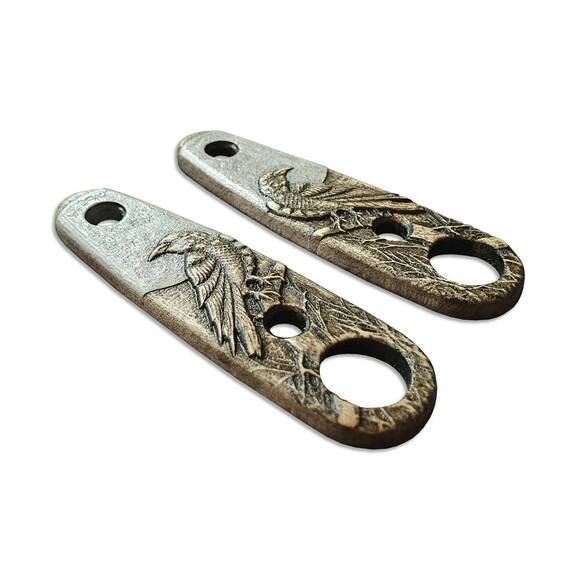 ESEE Izula 2 maple handle scales - Moon Raven / hand-painted