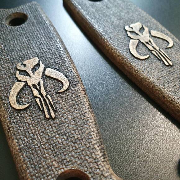 ESEE Model 3/4 maple handle scales - Mythosaur Skull / hand-painted