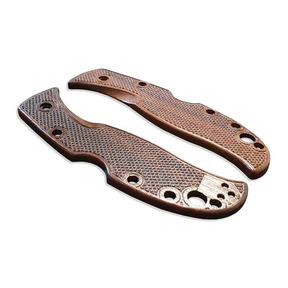 Spyderco RockJumper/LeafJumper walnut handle scales - Classic V2 / hand-painted