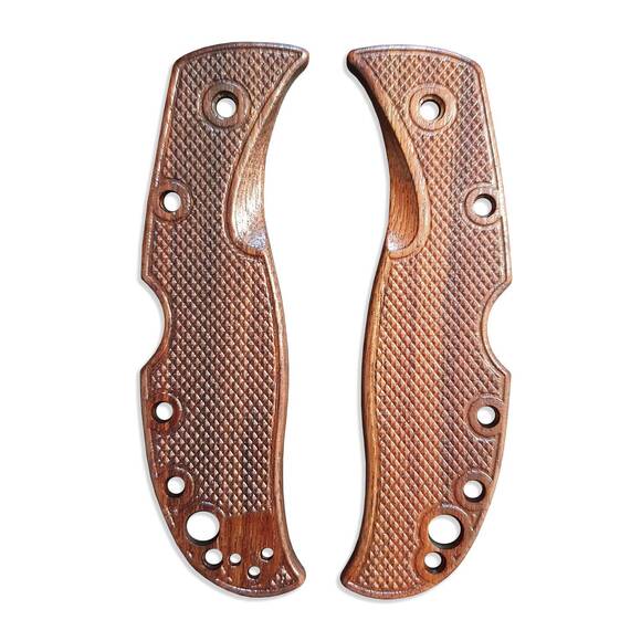 Spyderco RockJumper/LeafJumper walnut handle scales - Classic V2 / hand-painted