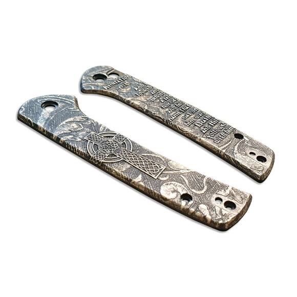 CIVIVI Conspirator maple handle scales - Revelation 6:8 / hand-painted