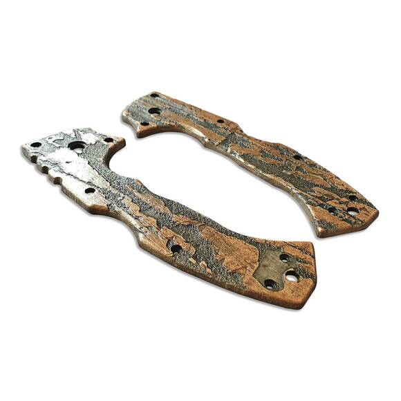 Cold Steel 4-Max Scout maple handle scales - Roughness Bronze / hand-painted