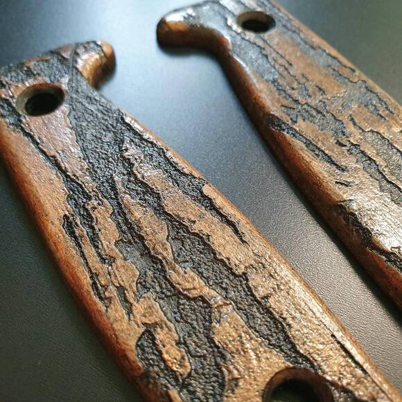ESEE Model 3/4 maple handle scales - Roughness Bronze / hand-painted