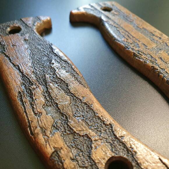ESEE Model 5/6 maple handle scales - Roughness Bronze / hand-painted