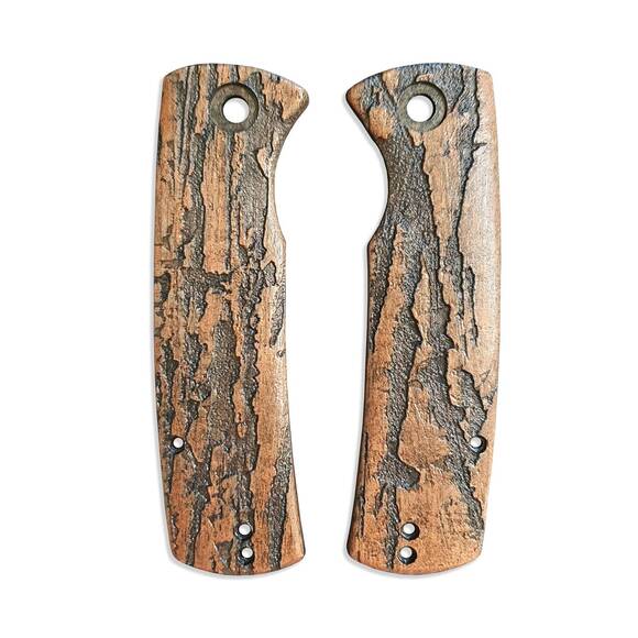 Petrified Fish Beluga 3.62" maple handle scales - Roughness Bronze / hand-painted