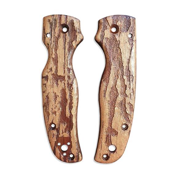Spyderco Shaman walnut handle scales - Roughness Bronze / hand-painted