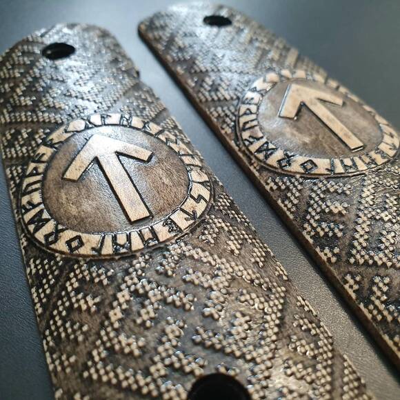 Rune Teiwaz Tyr - 1911 Full Size Government Grips