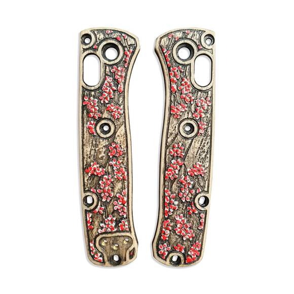 Benchmade Mini Bugout 533 maple handle scales - Sakura / hand-painted