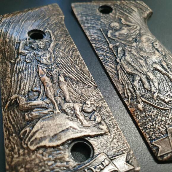 Beretta 92S Maple Grips - St Archangel Michael / Hand-painted