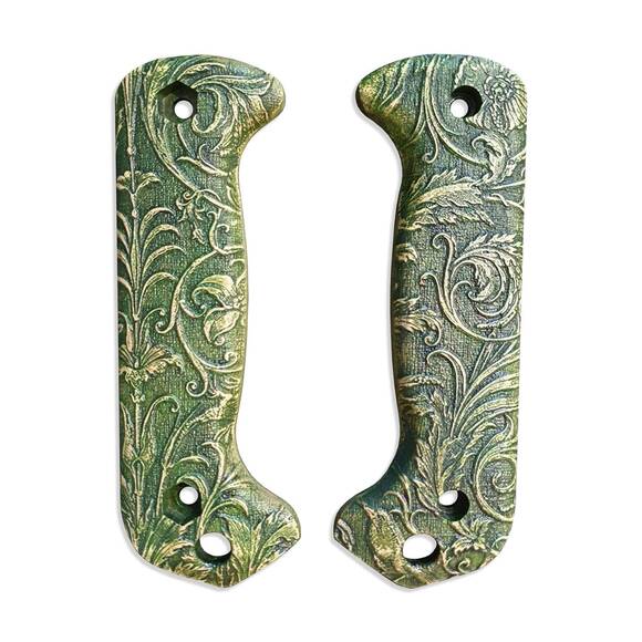 Ka-Bar Becker Long maple handle scales - Wild Thickets Green / hand-painted