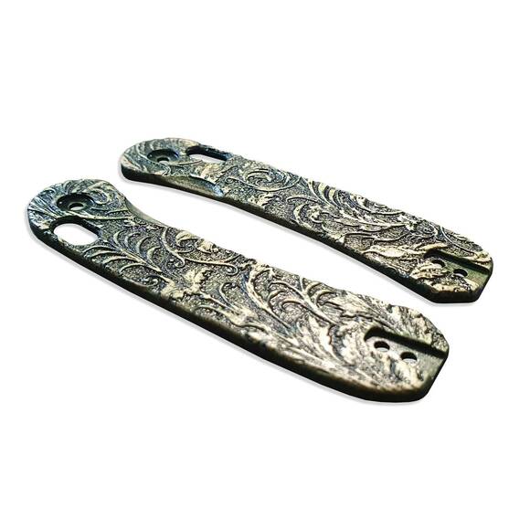 Knafs Lander 3 maple handle scales - Wild Thickets Green / hand-painted