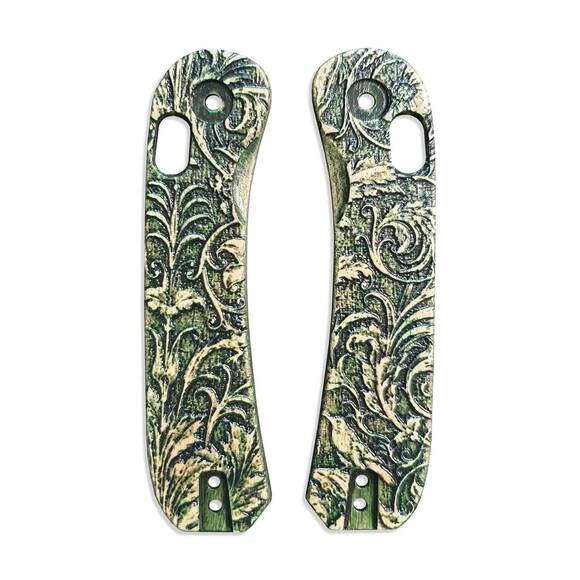 Knafs Lander 3 maple handle scales - Wild Thickets Green / hand-painted