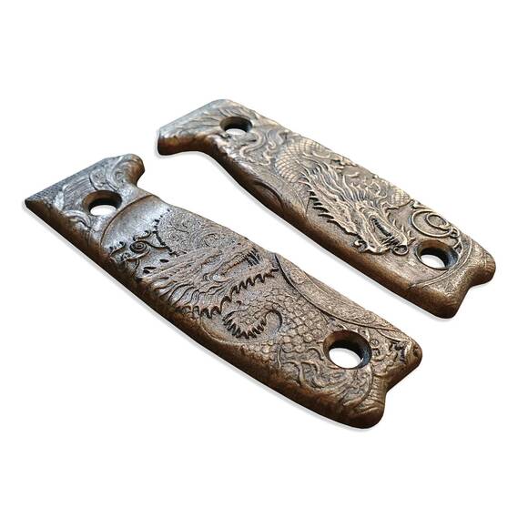 ESEE Model 3/4 maple handle scales - Yin Yang Dragon / hand-painted
