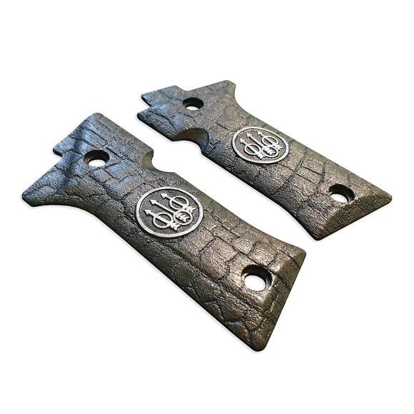 Beretta 80X Cheetah Maple Grips - Charcoal Medallion / Hand-painted