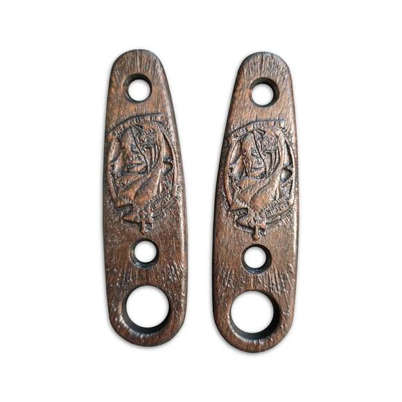 ESEE Izula 2 walnut handle scales - Catrina Dark / hand-painted