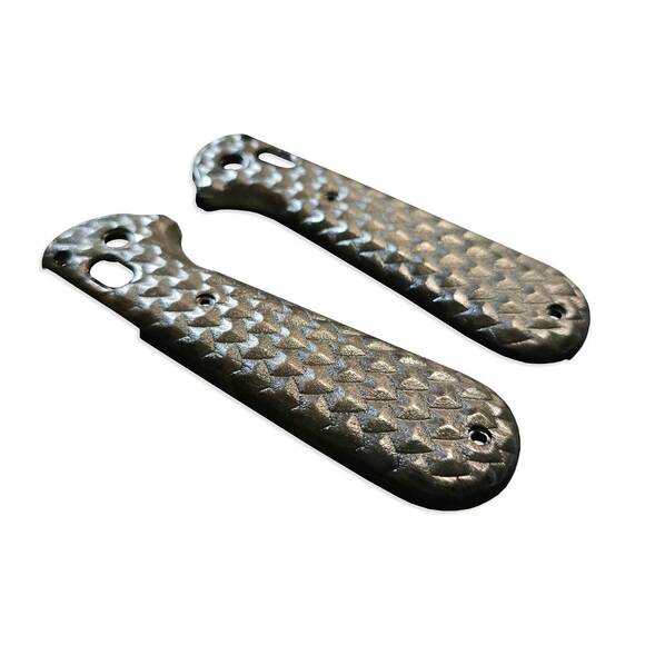Benchmade Redoubt 430 maple handle scales - Dragon Scales Black / hand-painted