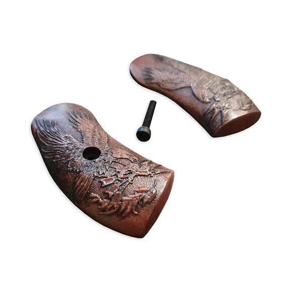 Iver Johnson American Buldog Maple Grips - Eagle Arrows Dark Cherry / Hand-painted