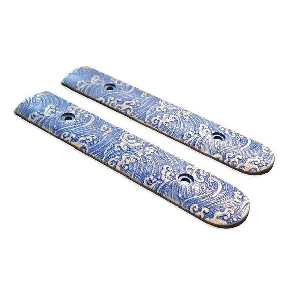 TwoSun TS394 maple handle scales - Japan Wave / hand-painted