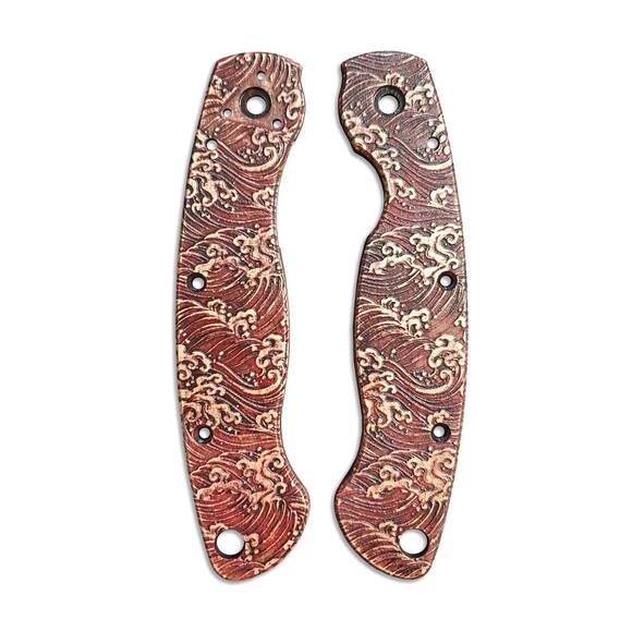 Spyderco Military maple handle scales - Japan Wave Baroque / hand-painted