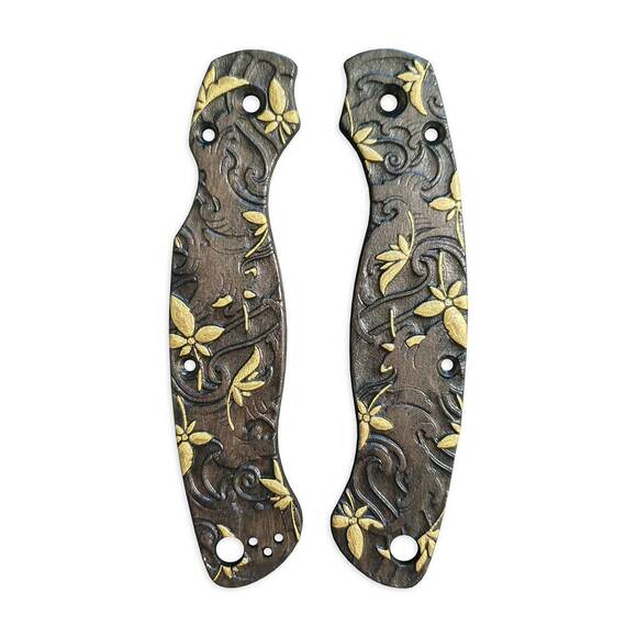 Japanese Maple Black Gold - Spyderco Military 2 Knife Scales by Svechnikov Knives