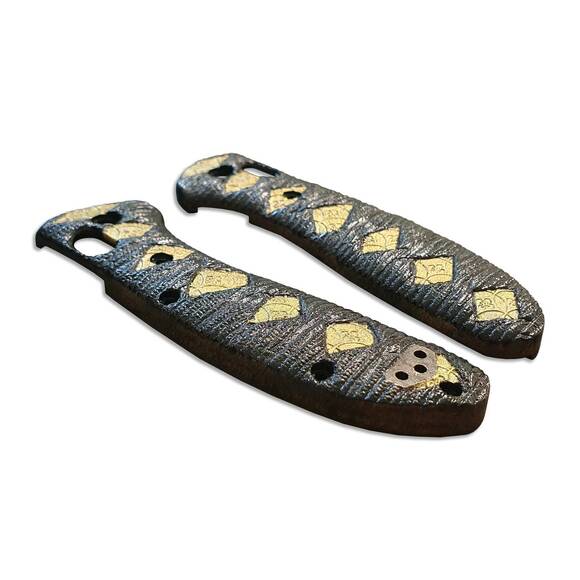 Katana Black Gold - Benchmade Griptilian 550, 551 Knife Scales by Svechnikov Knives