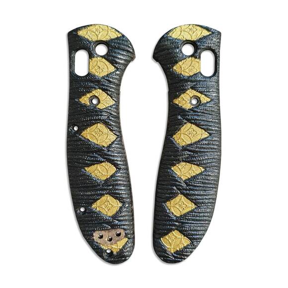 Katana Black Gold - Benchmade Griptilian 550, 551 Knife Scales by Svechnikov Knives