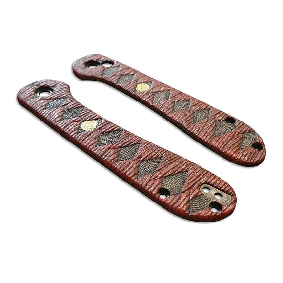 Katana Red Gold Coin - CIVIVI Elementum Button Lock Knife Scales by Svechnikov Knives