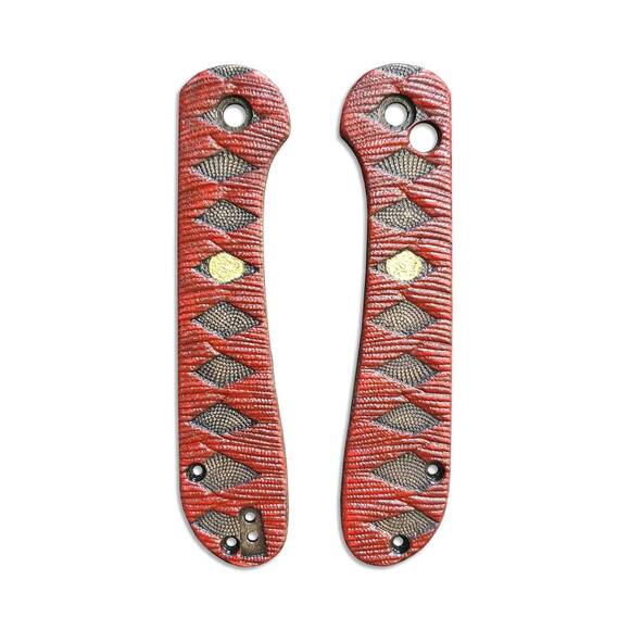Katana Red Gold Coin - CIVIVI Elementum Button Lock Knife Scales by Svechnikov KnivesKatana Red Gold Coin - CIVIVI Elementum Button Lock Knife Scales by Svechnikov Knives