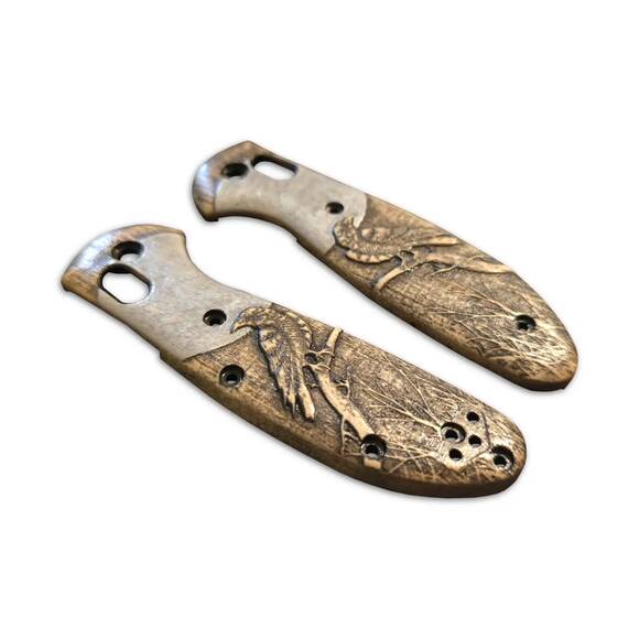 Moon Raven - Benchmade Mini Griptilian 555, 556 Knife Scales by Svechnikov Knives
