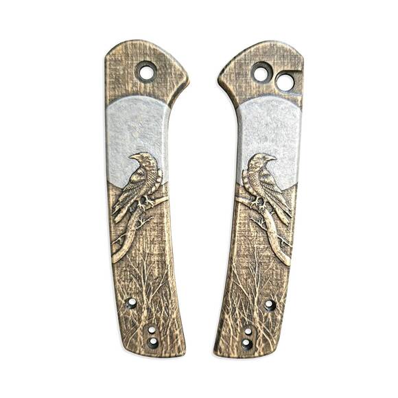 CIVIVI Conspirator maple handle scales - Moon Raven / hand-painted