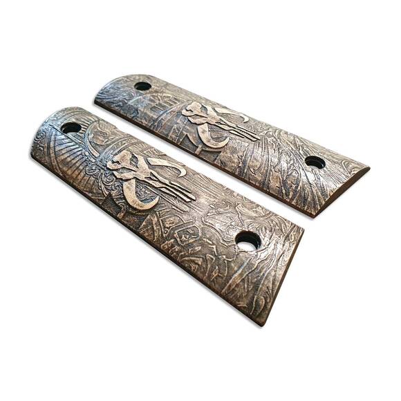 1911 Full-Size Magwell Maple Grips - Mythosaur Skull / Hand-painted