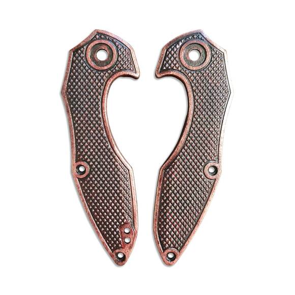 Kizer Minitherium maple handle scales - Classic V2 Dark Cherry / hand-painted