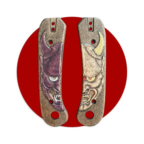 Oni Demon W - Knafs Lander Knife Scales by Umeda Karin (梅田 夏鈴)
