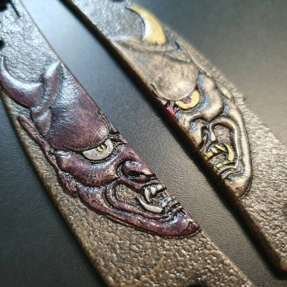 Oni Demon W - Spyderco Ikuchi Knife Scales by Umeda Karin (梅田 夏鈴)