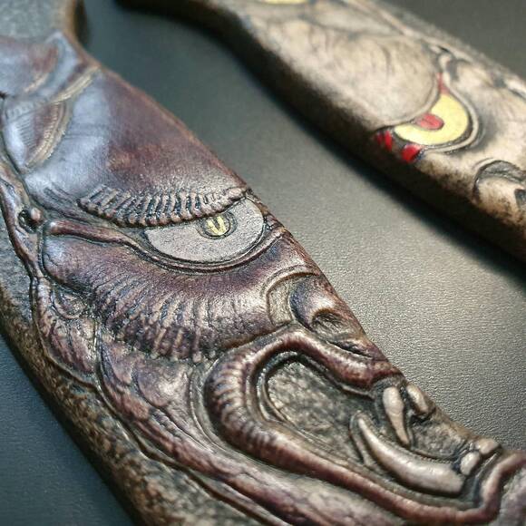 Varusteleka Skrama 200 maple handle scales - Oni Demon W by Umeda Karin