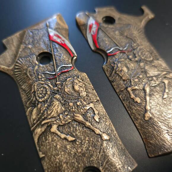 Beretta 92X Performance Maple Grips - Polish Husria / Hand-painted