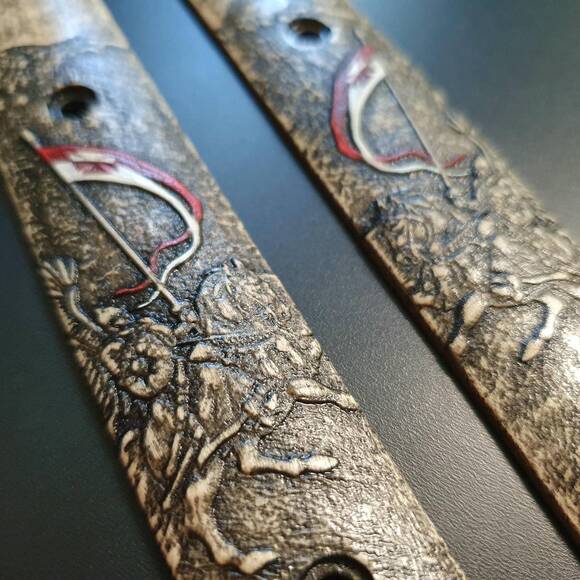 TwoSun TS394 maple handle scales - Polish Husria / hand-painted