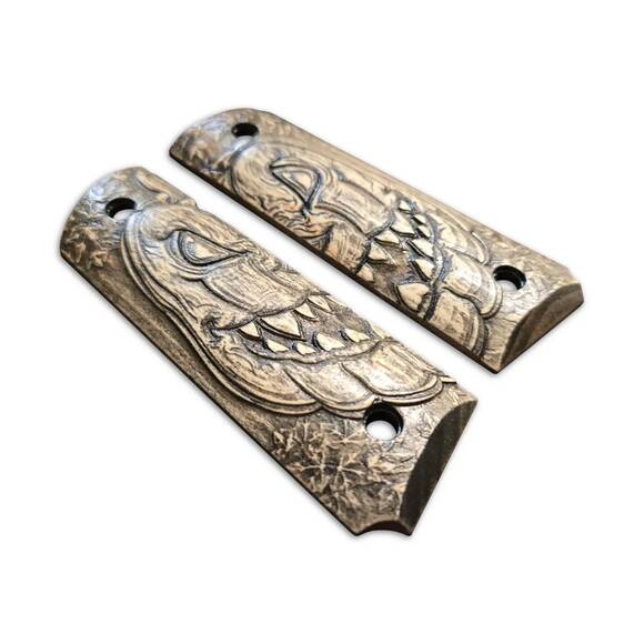 1911 Full-Size Maple Grips - Pumpkin / Hand-painted