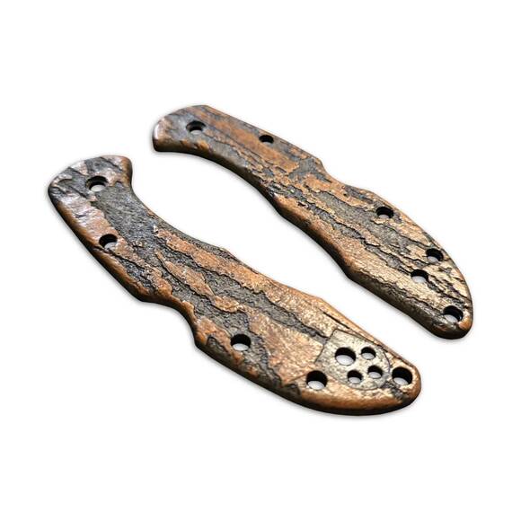 Spyderco Delica 4, Lil' Matriarch maple handle scales - Roughness Bronze / hand-painted
