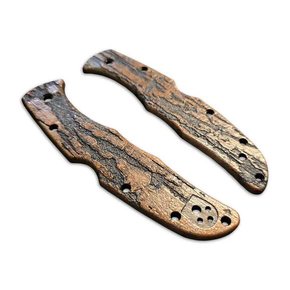 Spyderco Endura 4/Matriarch 2 maple handle scales - Roughness Bronze / hand-painted