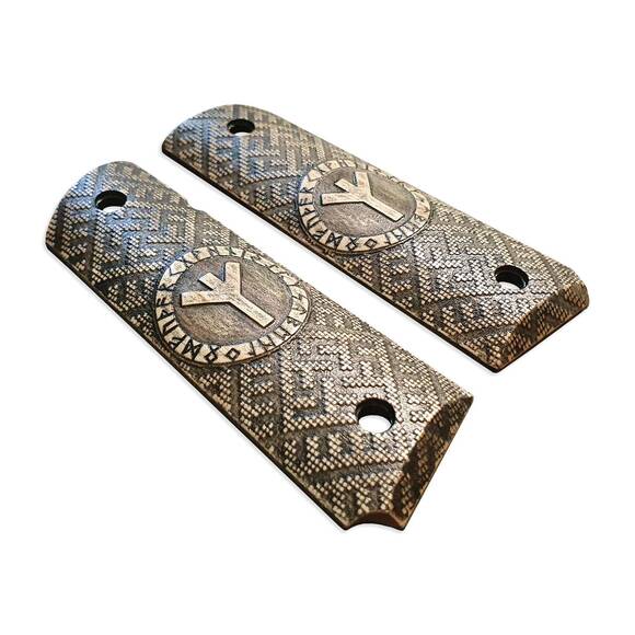 Rune Algiz Yr - 1911 Full Size Government Grips
