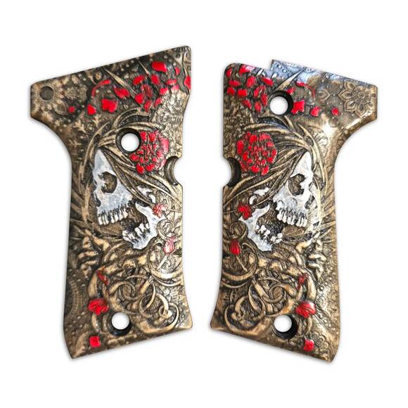 Skull Rose - Beretta Compact 92, 92F, 92FS, 96 GripsSkull Rose - Beretta Compact 92, 92F, 92FS, 96 GripsSkull Rose - Beretta Compact 92, 92F, 92FS, 96 Grips
