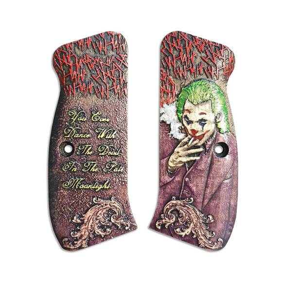 CZ 75 Original maple grips - Smoking Joker V2 / hand-painted
