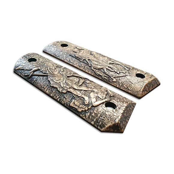 1911 Full-Size Bobtail Maple Grips - St Archangel Michael / Hand-painted