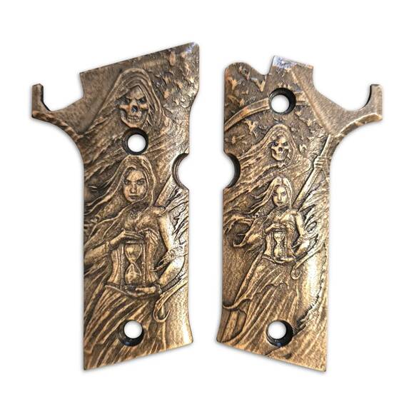 Beretta 92X Performance maple grips - Summon Reaper / hand-painted