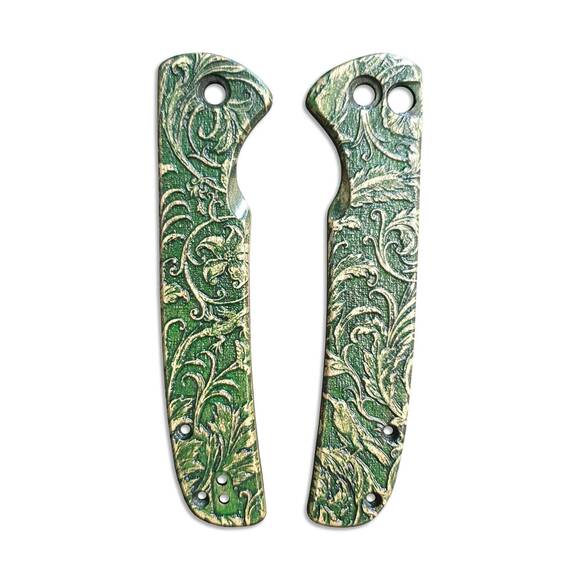 CIVIVI Chevalier maple handle scales - Wild Thickets Green / hand-painted