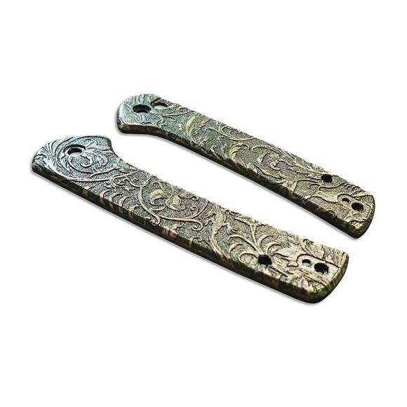 CIVIVI Conspirator maple handle scales - Wild Thickets Green / hand-paintedCIVIVI Conspirator maple handle scales - Wild Thickets Green / hand-painted